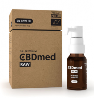 CBDmed RAW Hemp Oil olej konopny 5% 500 mg 10 ml