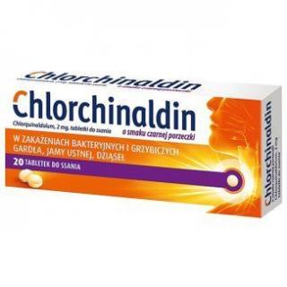 Chlorchinaldin o smaku czarnej porzeczki 2 mg 20 tabletek do ssania