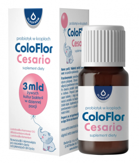 ColoFlor Cesario kr.doustne dla niemowląt od urodz po cesarskim cięciu 5 ml EXP 11.2024