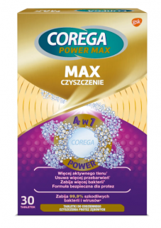 Corega Max tabletki do czyszczenia protez zębowych 30 tabletek