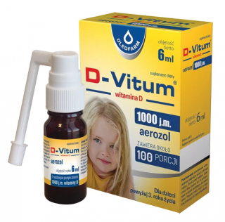 D-Vitum 1000 j.m. witamina D dla dzieci od 3 roku życia aerozol 6 ml