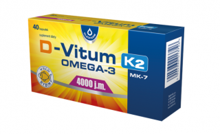 D-Vitum 4000 j.m. K2 MK-7 OMEGA-3 - 40 kapsułek