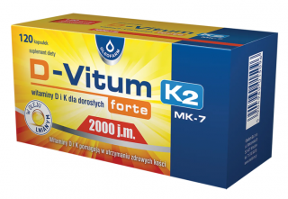 D-Vitum forte 2000 j.m. K2 MK-7 120 kapsułek