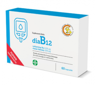 DiaB12 witamina B12 100µg + kwas foliowy 200µg 60 kapsułek