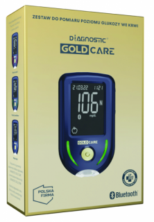 DIAGNOSTIC GOLD CARE zestaw do pomiaru poziomu glukozy we krwi glukometr 1 sztuka