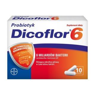 Dicoflor 6 probiotyk 6mld Lactobacillus rhamnosus 10 kapsułek
