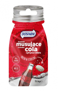 Dosfarm drażetki musujące o smaku coli, cytryny i mięty z witaminą C 16 g