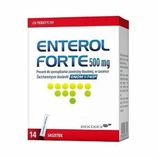Enterol Forte 500 mg proszek do sporządzania zawiesiny doustnej (Saccharomyces boulardii CNCM I-745) 14 saszetek