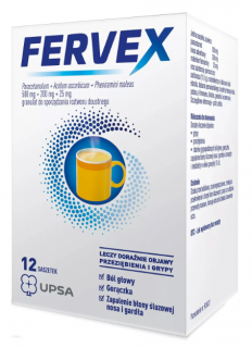 Fervex 500 mg + 200 mg + 25 mg granulat do sporządzania roztworu doustnego 12 saszetek