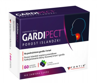 Gardipect Porost Islandzki smak czarnej porzeczki 60 pastylek do ssania