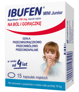 Ibufen Mini Junior 100 mg dla dzieci od 4 lat 15 kapsułek miękkich