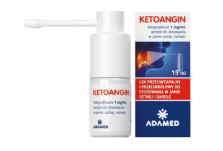 Ketoangin 1 mg/ml aerozol do stosowania w jamie ustnej 15 ml