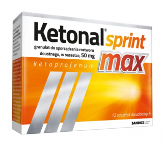 Ketonal Sprint Max 50 mg granulat do sporządzania roztworu doustnego 12 saszetek