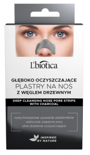L Biotica głęboko oczyszczające plastry na nos z węglem drzewnym 3 sztuki