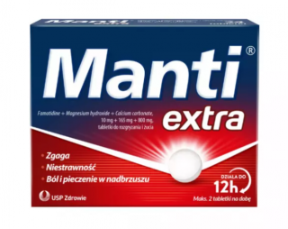 Manti Extra 10 mg + 165 mg + 800 mg 24 tabletki do rozgryzania i żucia