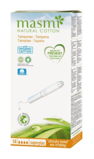 Masmi Natural Cotton tampony higieniczne z bawełny organicznej z aplikatorem Super Plus 14 sztuk