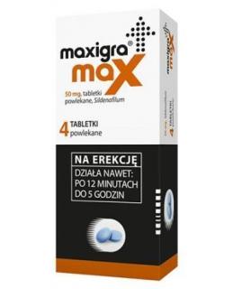 MAXIGRA MAX 50 mg 4 tabletki powlekane