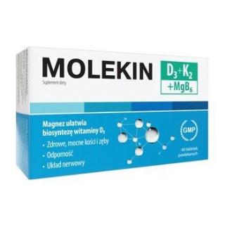 Molekin D3 + K2 + MgB6  60 tabletek  EXP 04.2024