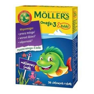 Mollers Omega-3 Rybki Malinowy 36 żelek