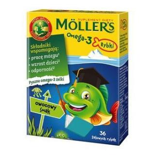 Mollers Omega-3 Rybki Owocowy  36 żelek