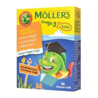 Mollers Omega-3 Rybki pomarańcza  36 sztuk