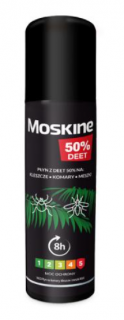 Moskine 50% DEET płyn na komary, kleszcze, meszki 80 ml