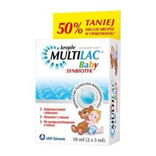Multilac Baby, krople, synbiotyk, 5 ml x 2 sztuki  EXP 08.2025