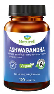 Naturell Ashwagandha 120 tabletek