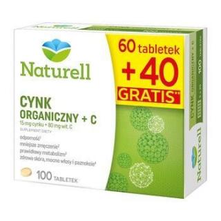 Naturell Cynk Organiczny+C  100 tabletek