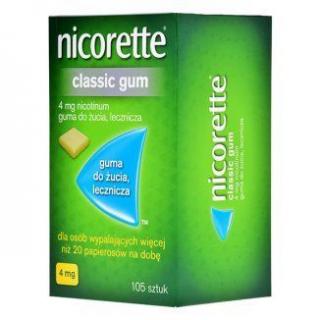 Nicorette Classic Gum 4 mg guma do żucia lecznicza 15 sztuk