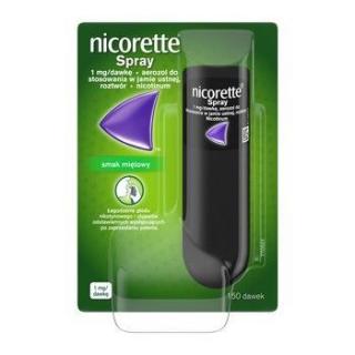 Nicorette Spray smak miętowy 1mg/ dawkę aerozol do stosowania w jamie ustnej 1 dozownik 150 dawek