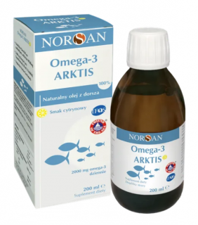 Norsan Omega-3 Artkis naturalny olej z dorsza arktycznego o smaku cytrynowym200 ml