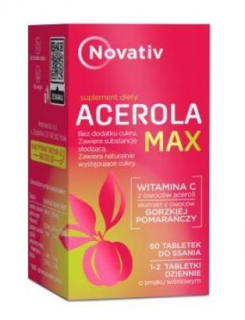 Novativ Acerola Max tabletki do ssania 60 sztuk