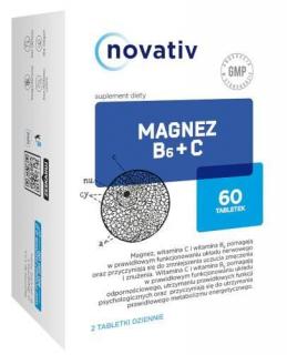 Novativ Magnez + witamina B6 + witamina C 60 tabletek