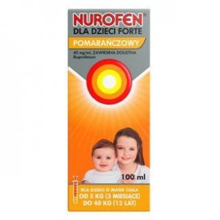Nurofen dla dzieci Forte pomarańczowy 40 mg/ ml zawiesina doustna od 3 miesiaca do 12 lat 100 ml