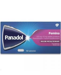 Panadol Femina 500 mg + 10 mg    10 tabletek powlekanych