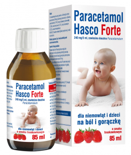 Paracetamol Hasco Forte 240 mg/ 5 ml zawiesina doustna dla niemowląt i dzieci od urodzenia smak truskawkowy 85 ml