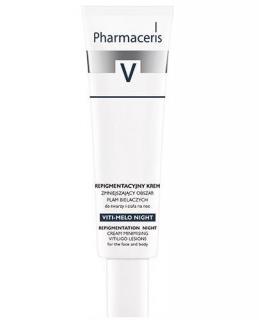 PHARMACERIS V VITI-MELO NIGHT Krem repigmentacyjny zmniejszający obszar plam bielaczych  40ml  EXP 07.2025