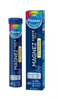 Plusssz Magnez Forte Cytrynian pomarańcza marakuja 24 tabletek musujących