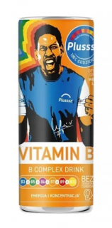 Plusssz Vitamin B Complex Drink napój gazowany smak pomarańcza-cytryna 250 ml