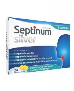 Septinum Silver pastylki do ssania bez cukru  24 tabletki