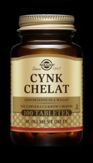SOLGAR Cynk chelat aminokwasowy  100 tabletek