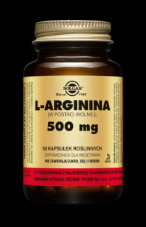 SOLGAR L-Arginina  500 mg  50 kapsułek