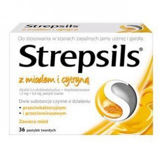 Strepsils z miodem i cytryną  36 pastylek twardych