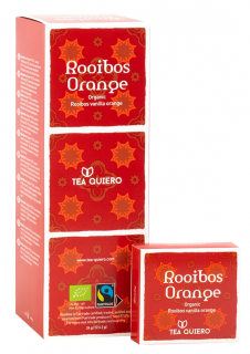 TEA QUIERO Rooibos Orange BIO herbata rooibos z pomarańczą i wanilią 12 saszetek