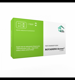 Test ROTADENO-Screen  służy do wykrywania rotawirusów i / lub adenowirusów w próbkach kału.    EXP 04.2024