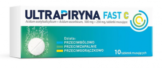Ultrapiryna Fast C 500 mg + 250 mg, 10 tabletek musujących