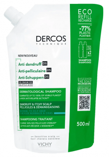 VICHY DERCOS Anti Dandruff DS szampon przeciwłupieżowy włosy normalne i przetłuszczające się 500 ml opakowanie uzupełniające