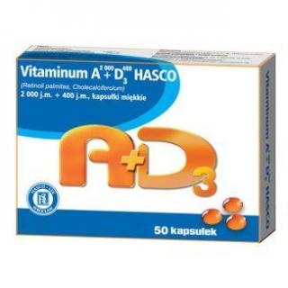 Vitaminum A+D3 Hasco 2000+400,  50 kapsułek