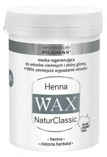 WAX Pilomax Natur Classic, Henna maska regenerująca do włosów ciemnych i skóry głowy 240 ml